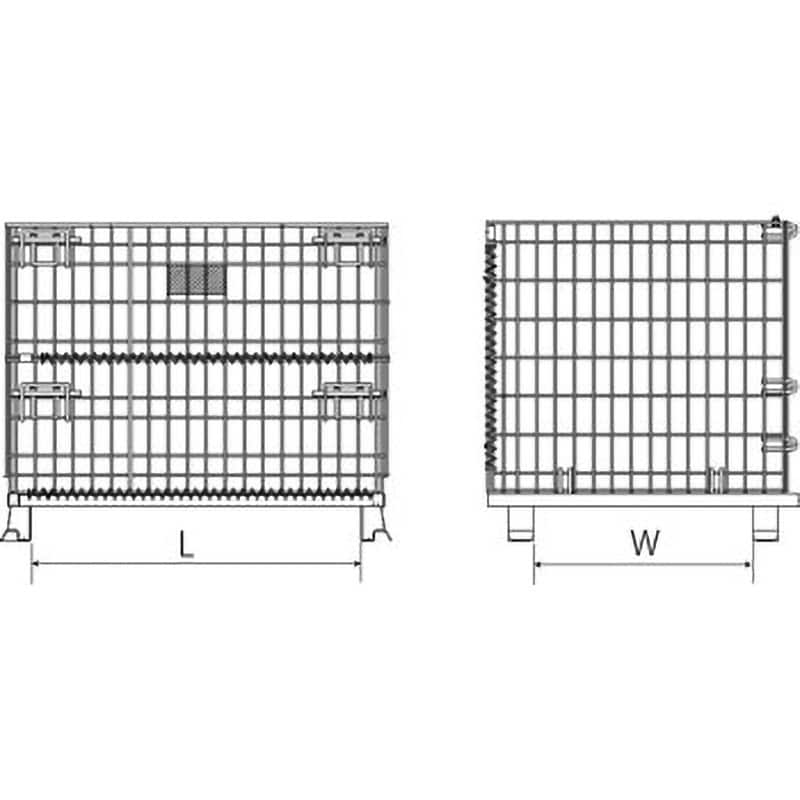 W-08-H メッシュパレット 半開タイプ モノタロウ 最大積載量800kg W-08-H - 【通販モノタロウ】