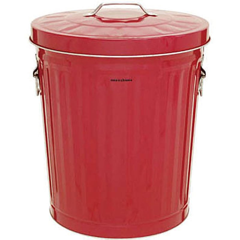 3670331 ダストBOX33 レッド ミヅシマ工業 本体+フタ 丸型 かぶせ式