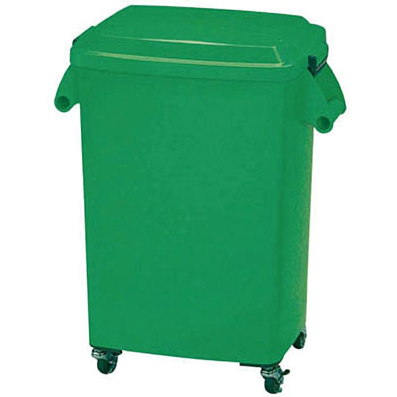 2140243 厨房ペールCK-45 グリーン ミヅシマ工業 本体+フタ 角型 かぶせ式