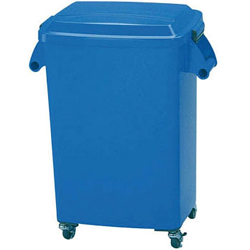 2140240 厨房ペールCK-45 ブルー ミヅシマ工業 本体+フタ 角型 かぶせ式