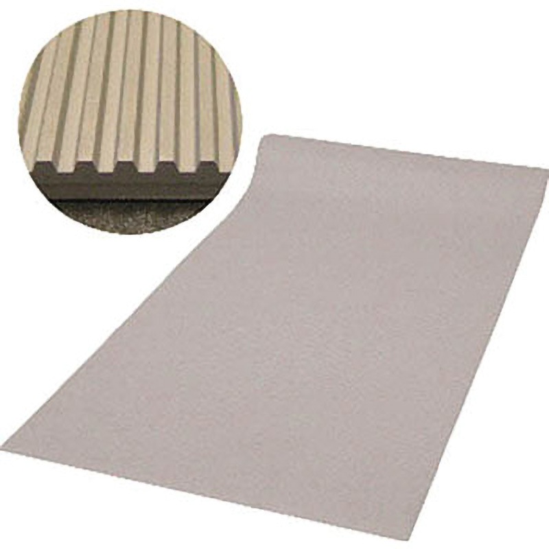 NO410-064  GY(グレー) 筋入りゴム長マット 6mmX1．2mX10m グレー 1枚 ミヅシマ工業 【通販モノタロウ】