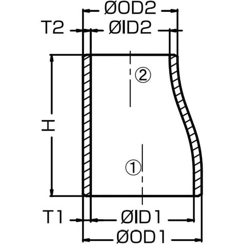 304RE200A125A40S エキセントリック・レジューサー イノック 呼び径200×125A 304RE200A125A40S -  【通販モノタロウ】