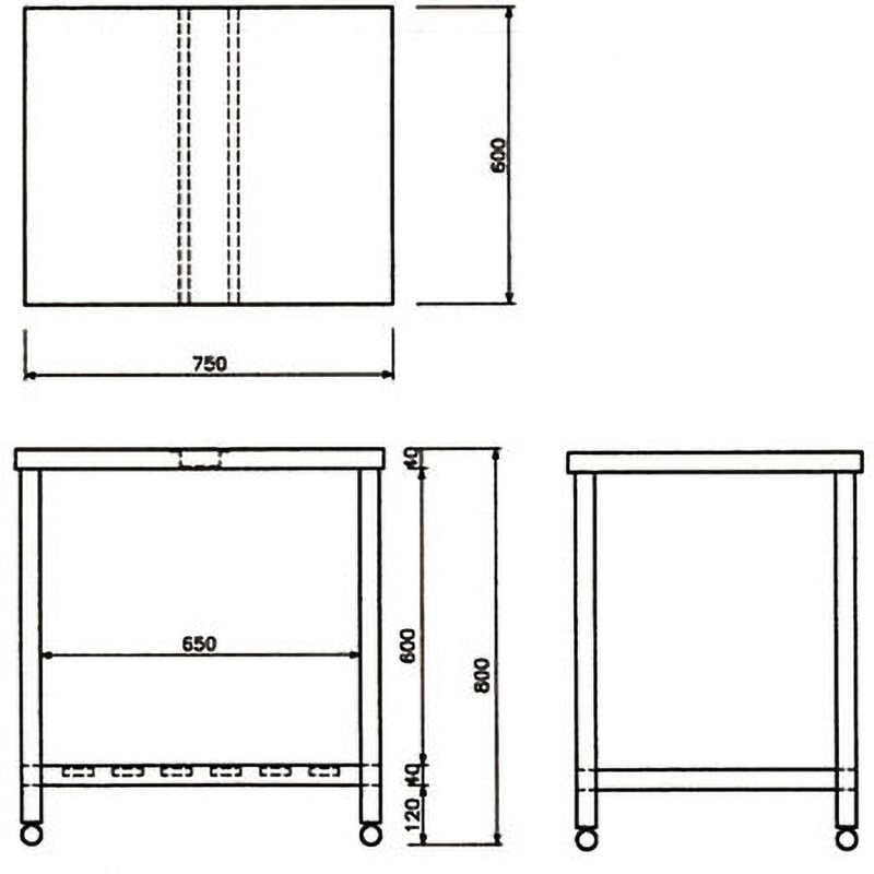 ステンレス作業台 スノコ棚 900×750×800mm シンコー 業務用厨房機器 WSN-9075 (1-7834-26)