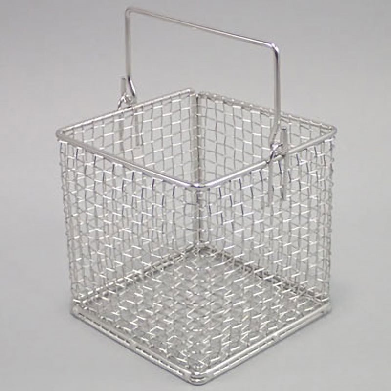 1084-07 ステンレス角型洗浄カゴ オオモリ 外形寸法100×100mm