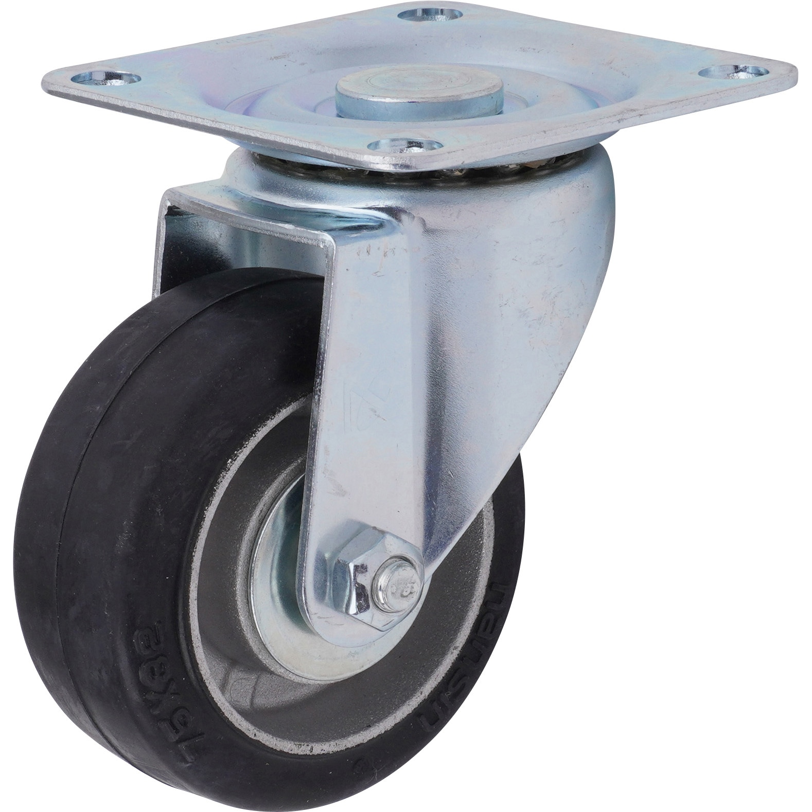 STM 自在車(ゴム車輪) ナンシン プレート式 自在車キャスター