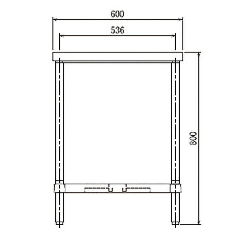 WHN-18060 ステンレス作業台(H枠仕様)SUS304 シンコー 間口600mm奥行1800mm高さ800mm WHN-18060 -  【通販モノタロウ】