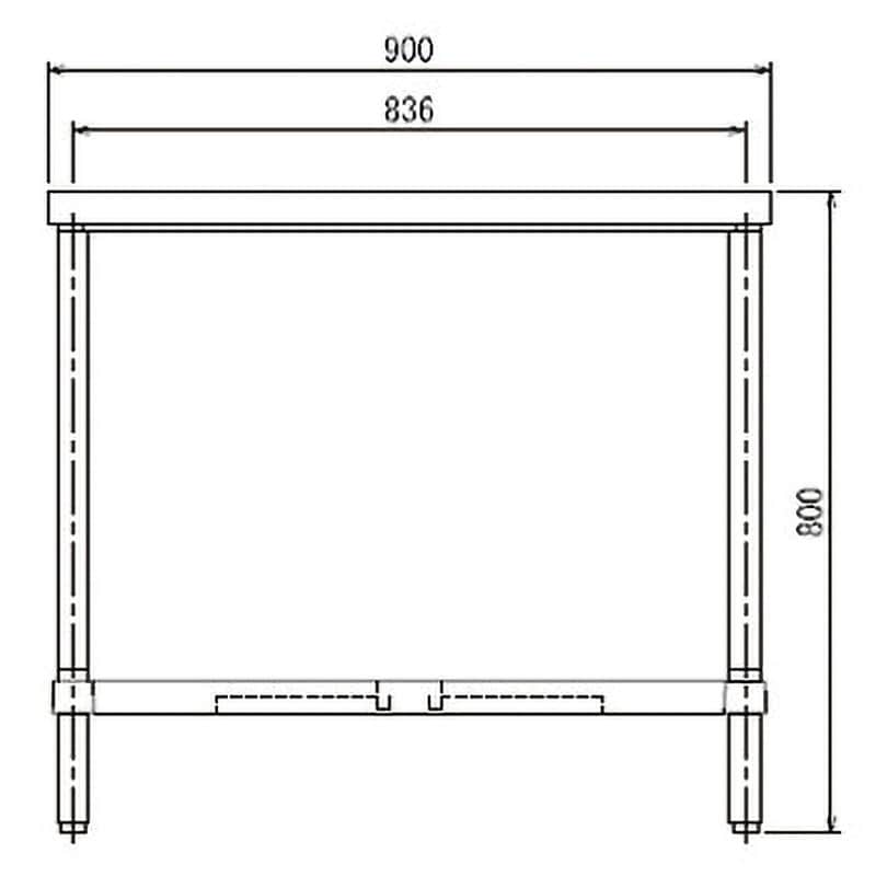 WHN-18090 ステンレス作業台(H枠仕様)SUS304 シンコー 間口900mm奥行1800mm高さ800mm WHN-18090 -  【通販モノタロウ】