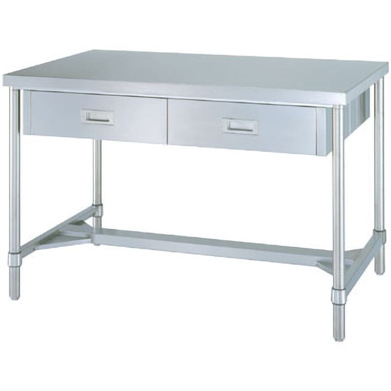 WDWH-18090 ステンレス作業台(両面引出付/H枠仕様)(SUS430) シンコー