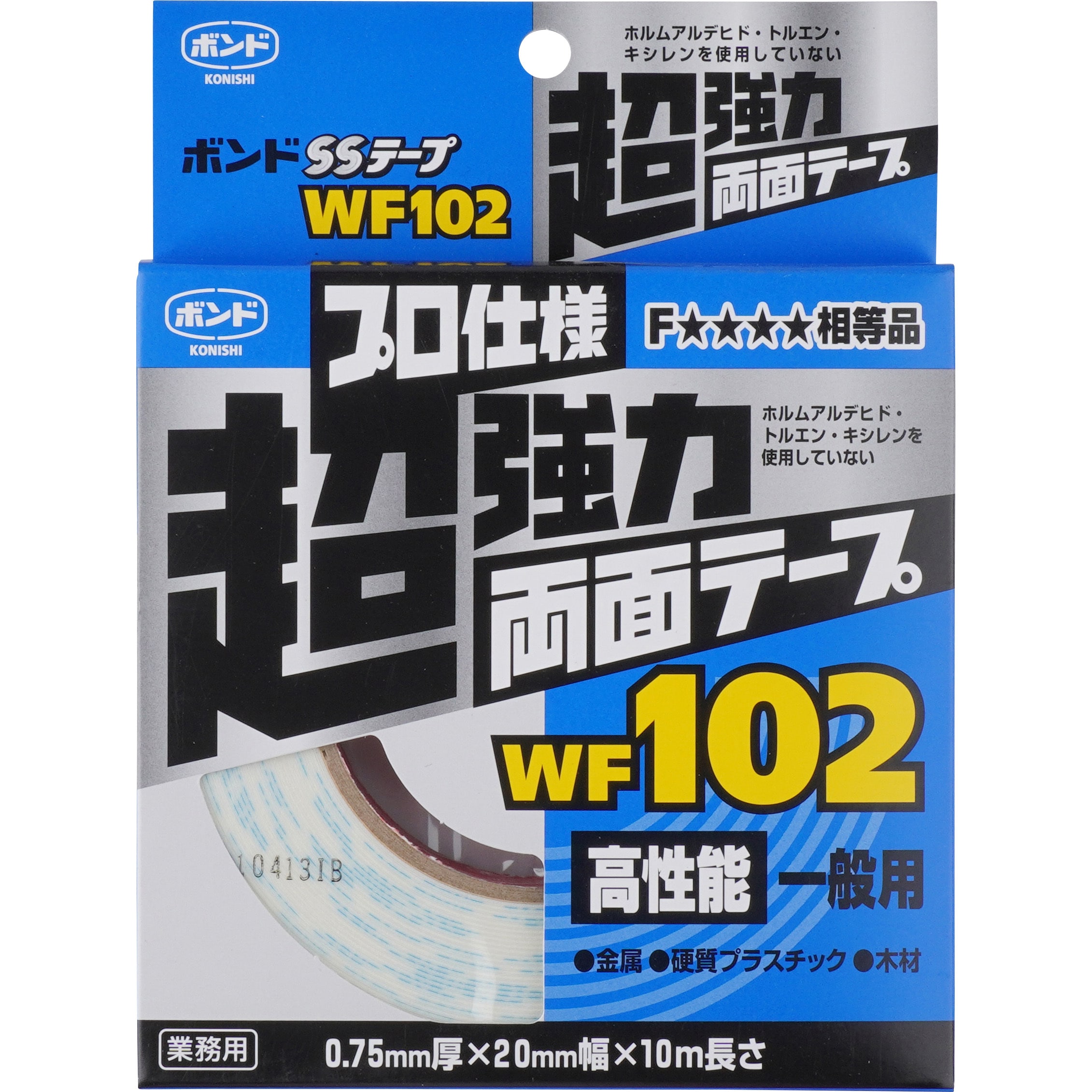 ボンド SSテープ 超強力 耐熱 白色 特殊発泡ポリエチレン基材 アクリル系粘着剤 1巻 WF102
