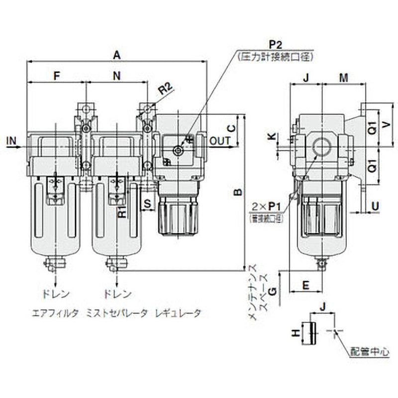 AC40C-06DE-B エアフィルタ・レギュレータ・ルブリケータ 1個