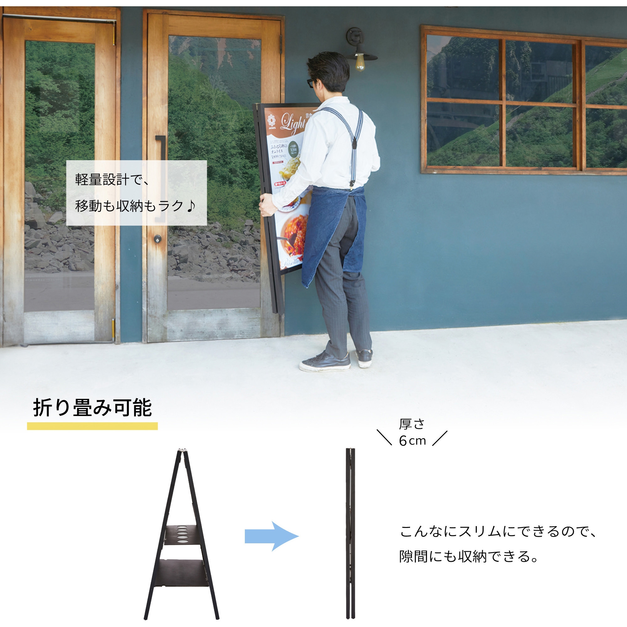 WPSD-A1 転倒防止ポスタースタンド Asmix(アスカ) 規格A1 両面タイプ