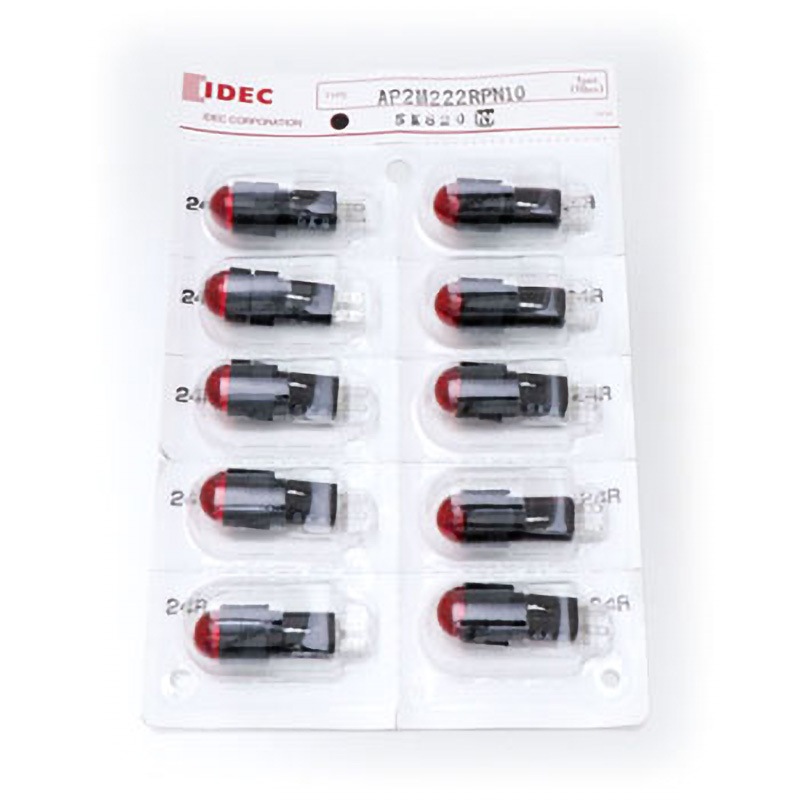 AP2M222RPN10 APシリーズ LED式小形表示灯Φ12(丸突形) IDEC(和泉電気) 取付穴径12.2(0.2～0)mm 1箱(10個) AP2M222RPN10