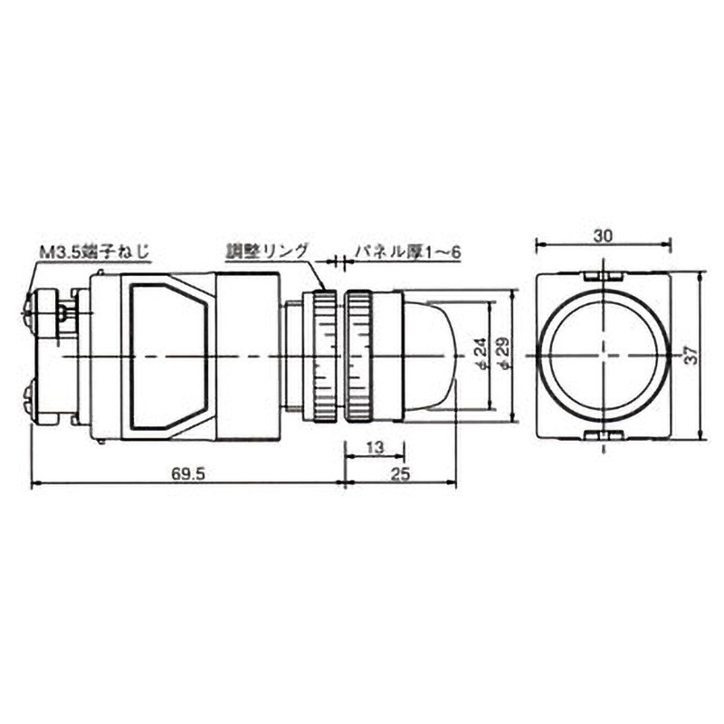 【待望★】 UPQW1B26DG TWシリーズ パイロットライトΦ22(角平形 LED) IDEC ミュージック