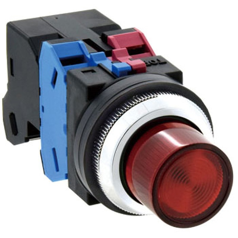 ALN22622DNR Φ30シリーズ 照光押ボタンスイッチ (突形 LED) BA9S IDEC(和泉電気) 丸形(突形) モメンタリ 2a2b 照光色:赤 取付穴径30.5(0～0.5)mm