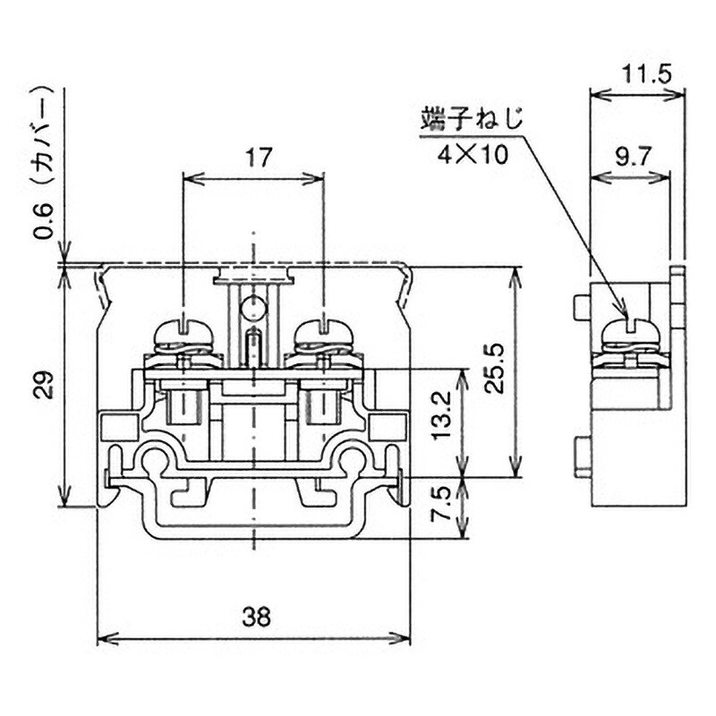 TX20 レール式端子台 TXシリーズ パトライト(旧春日電機) 端子間ピッチ11.5mm 1箱(60個) TX20 - 【通販モノタロウ】