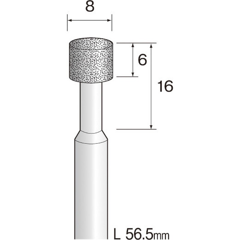 JA1362 ミニモ ハイセラミックダイヤモンドバー ミニター 粒度100 軸径6mm外径8mm  JA1362