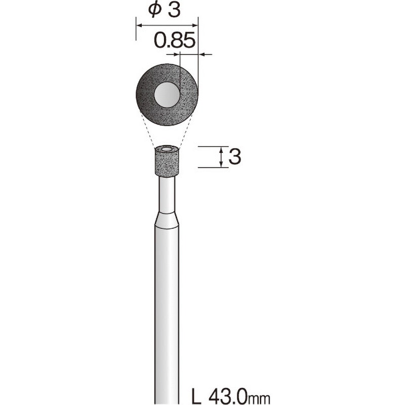 JA2204 ミニモ ビトリファイドCBNバー#180 Φ10 ミニター 軸径3mm外径3mm  JA2204