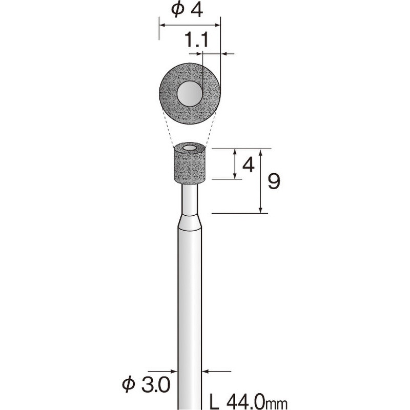 JA2205 ミニモ ビトリファイドCBNバー#180 Φ10 ミニター 軸径3mm外径4mm  JA2205 6,298円