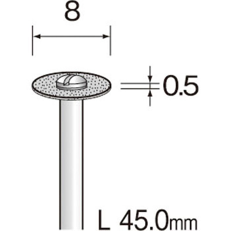 MC1301 ミニモ メタルボンドダイヤモンドカッティングディスク 全層 ミニター 粒度120 軸径2.34mm外径8mm  MC1301 7,918円