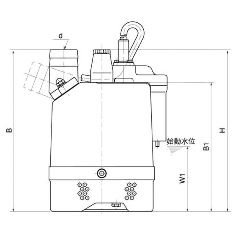 LB-480A 一般工事排水用水中ハイスピンポンプ LBA型 鶴見製作所 単相100V 自動形 雨水・湧水・土砂水・工事排水用 吐出口径50mm -  【通販モノタロウ】