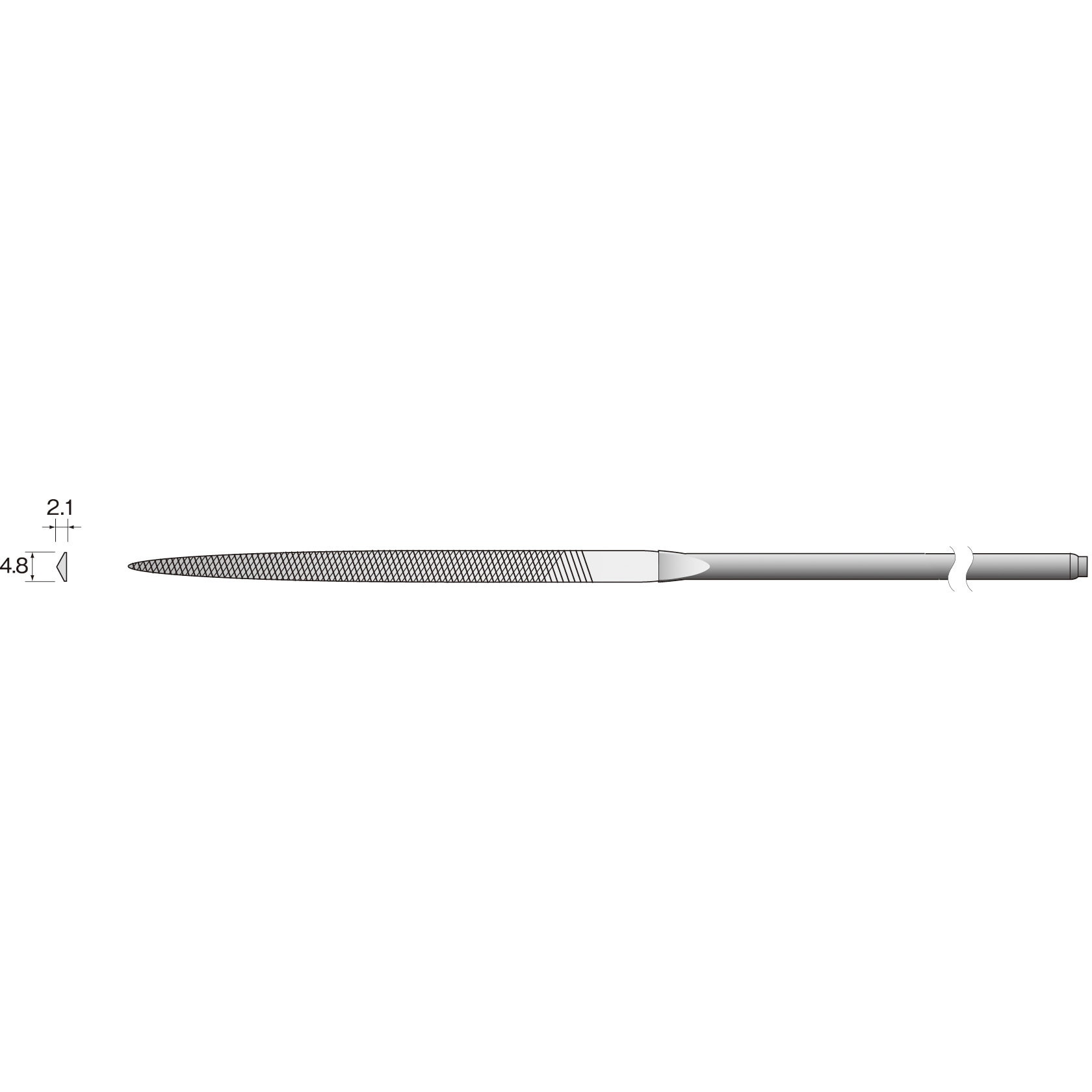 RD5322 ミニモ 精密ヤスリ 細目 ササバ ミニター 全長140mm厚さ2.1mm幅4.8mm 1袋(3本) RD5322