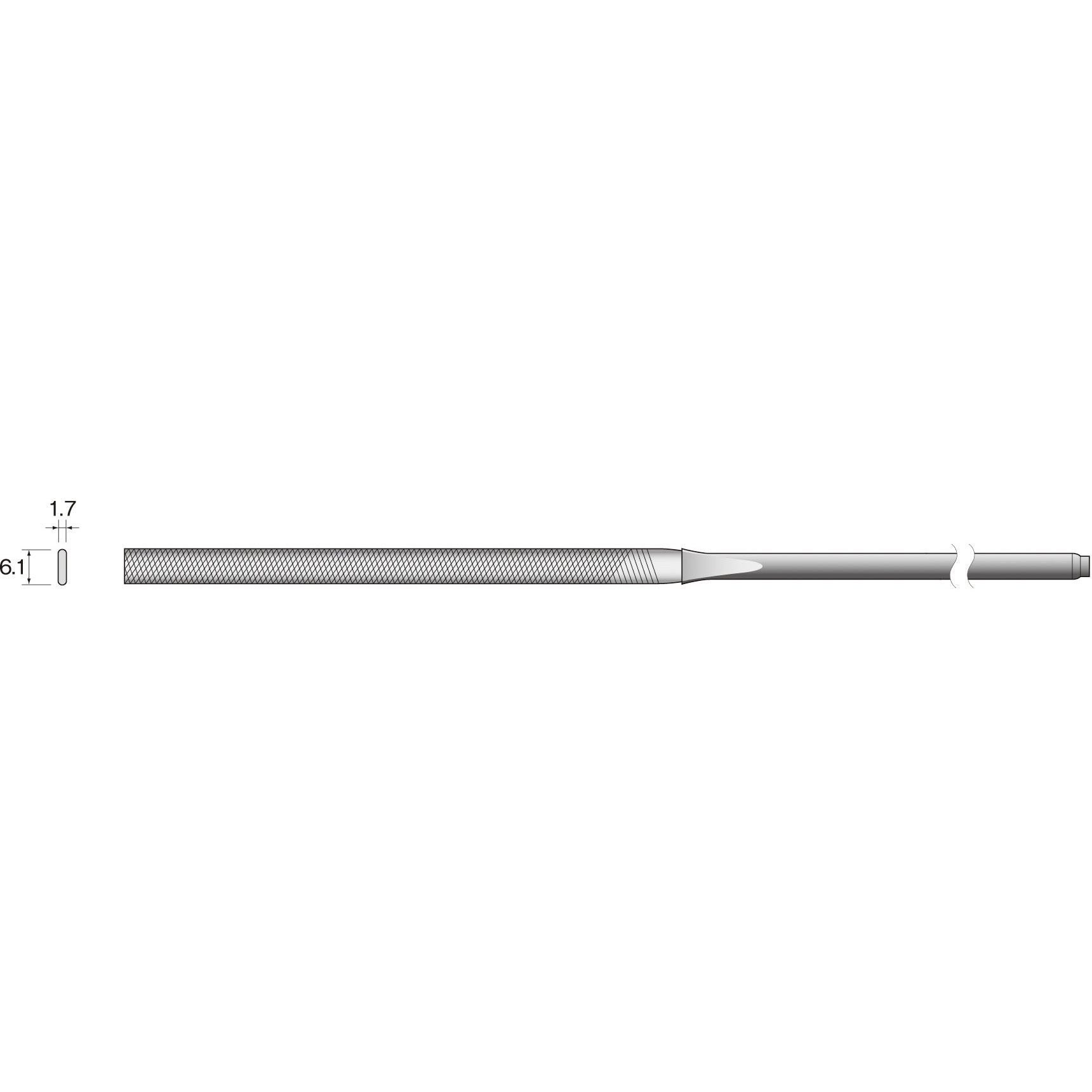 RD5332 ミニモ 精密ヤスリ 中目 平 コバ丸 ミニター 全長180mm幅6.1mm厚さ1.7mm 1袋(3本) RD5332