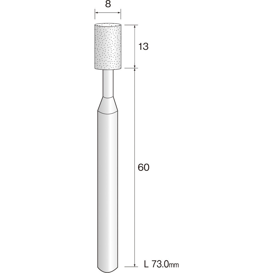 JA3122 ミニモ 精密砥石 WA砥粒#100 Φ8 ミニター PA#320 3×6mm