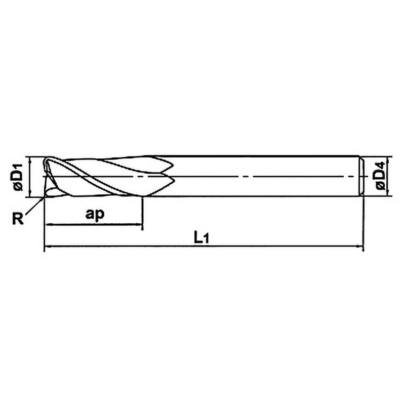 MS2MRBD0600R100 2枚刃MSTARラジアスエンドミル 三菱マテリアル 極超微粒子超硬製 刃径6mmシャンク径6mm刃長12mm  MS2MRBD0600R100