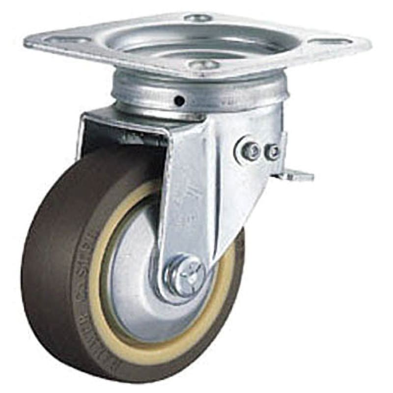 400F0S-UB125 400Sシリーズ方向規制自在ウレタン車125mm ハンマーキャスター 単輪 ストッパー旋回ロック付