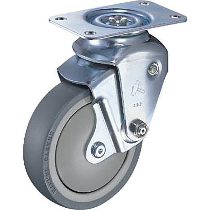 940BBE-UZ100-29 クッションキャスター線径2．9 ハンマーキャスター 単輪 三価クロム化成処理仕上 衝撃吸収 取付高143～135mm  940BBE-UZ100-29