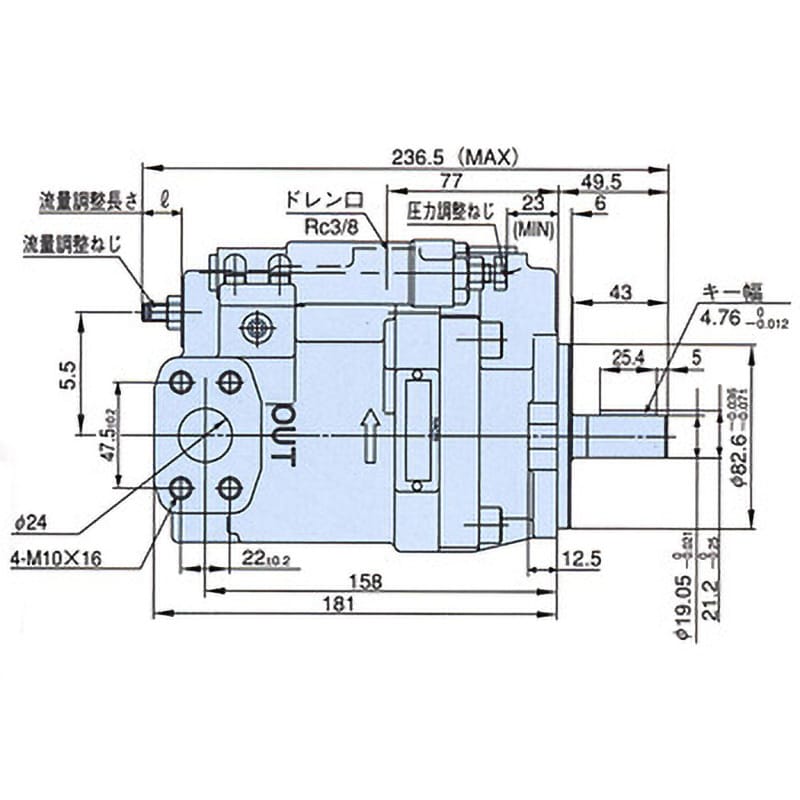 PVS-1B-22N2-12 可変容量形ピストンポンプ(PVSシリーズ) NACHI(不二越) フランジ取付形 - 【通販モノタロウ】