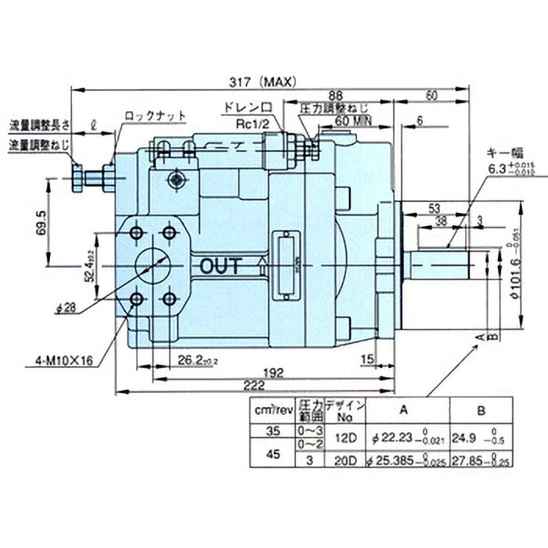 PVS-2B-35N2-12 可変容量形ピストンポンプ(PVSシリーズ) NACHI(不二越) フランジ取付形 - 【通販モノタロウ】