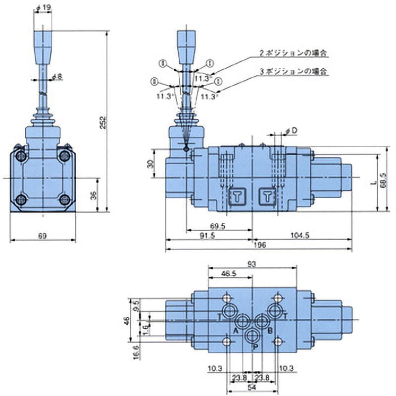 DMA-G03-F6-J20 方向制御弁 DMAタイプ(マニアルバルブ) NACHI(不二越) 最高使用圧力35MPa DMA-G03-F6-J20  - 【通販モノタロウ】