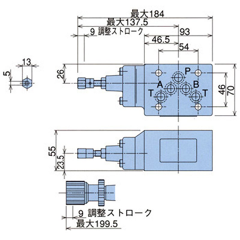 フローレギュレーターモジュラーバルブ 流量制御弁 チェック弁付 最高使用圧力25MPa