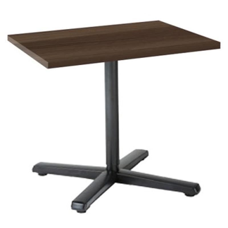 87ABAD MDA6 Livesミーティングテーブル 単柱脚天板固定/矩形 600×750×720 オカムラ(岡村製作所) メラミン化粧板 プライズウッドダーク 長方形 ネオブラック   87ABAD MDA6