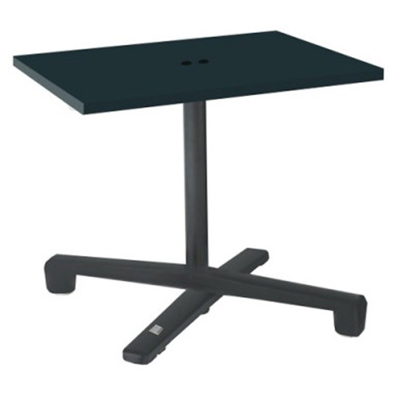 87AEFD MES8 Livesミーティングテーブル 単柱脚天板フラップ/矩形 600×750×720 CU付 オカムラ(岡村製作所) メラミン化粧板 キャスター有 ブラック   87AEFD MES8