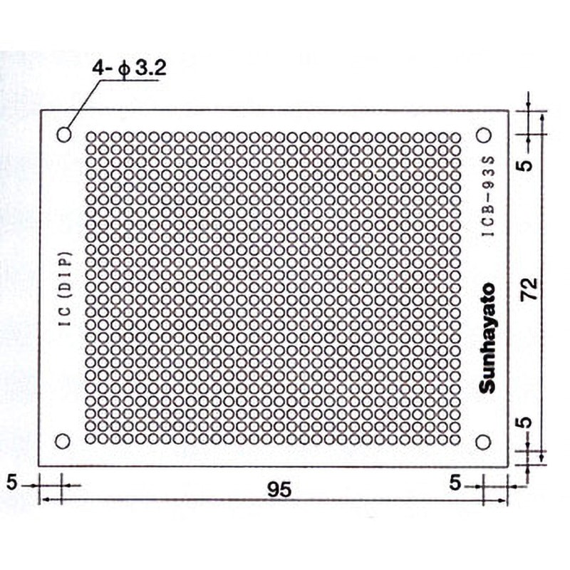 ICB-93S 小型ユニバーサル基板 サンハヤト 片面 ICB-93S - 【通販