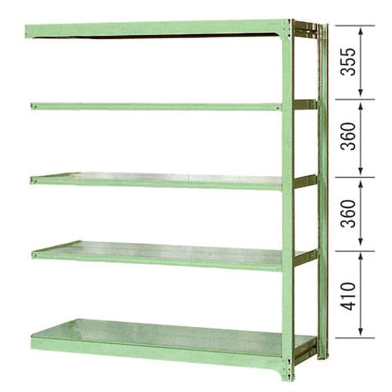 TRUSCO(トラスコ)　スチールラック　ＳＢＬ型抗菌塗装セミボルトレス軽量棚　Ｗ１２００ＸＤ６００ＸＨ１８００　４段　Ｗ色 SBL-6464-W