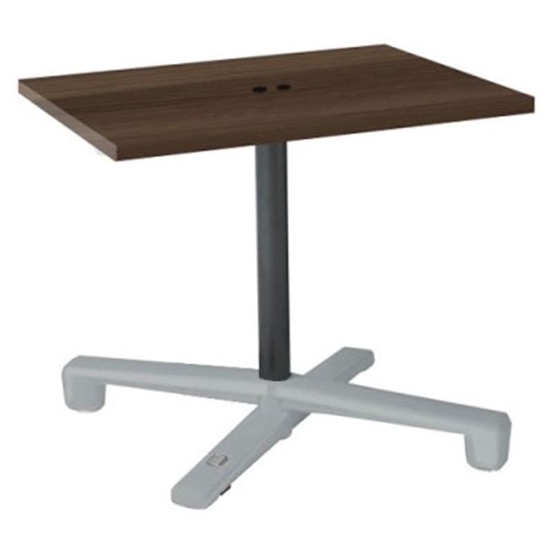 87AEFD MEV3 Livesミーティングテーブル 単柱脚天板フラップ/矩形 600×750×720 CU付 オカムラ(岡村製作所) メラミン化粧板 キャスター有 プライズウッドダーク ポリッシュ   87AEFD MEV3