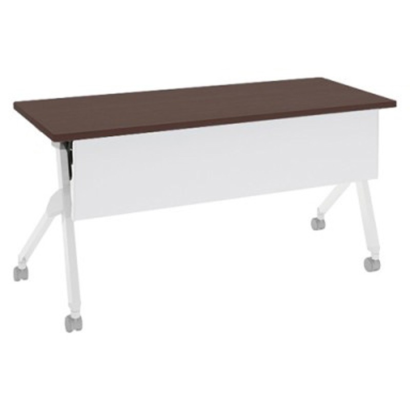 81F1LD MX63 フラプター ホワイト脚 棚板無 幕板付 オカムラ(岡村製作所) メラミン化粧板 キャスター有 プライズウッドダーク 幅1500mm奥行600mm高さ720mm  81F1LD MX63 38,987円