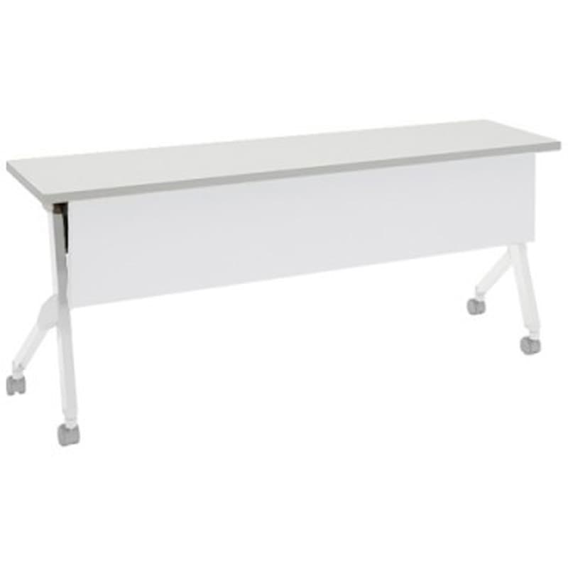 81F1LA MG99 フラプター ホワイト脚 棚板無 幕板付 オカムラ(岡村製作所) メラミン化粧板 キャスター有 幅1800mm奥行450mm高さ720mm  81F1LA MG99