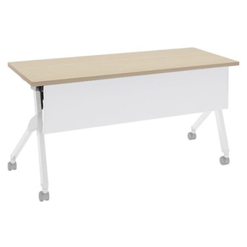 81F1ND MX61 フラプター ホワイト脚 棚板付 幕板付 オカムラ(岡村製作所) メラミン化粧板 キャスター有 プライズウッドライト 幅1500mm奥行600mm高さ720mm  81F1ND MX61 41,587円