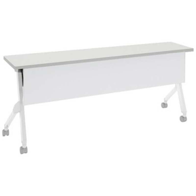 81F1LH MG99 フラプター ホワイト脚 棚板無 幕板付 オカムラ(岡村製作所) メラミン化粧板 キャスター有 幅1800mm奥行400mm高さ720mm  81F1LH MG99 31,837円