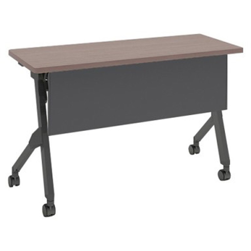 81F1HE MX62 フラプター ブラック脚 棚板付 幕板付 オカムラ(岡村製作所) メラミン化粧板 キャスター有 プライズウッドミディアム  81F1HE MX62