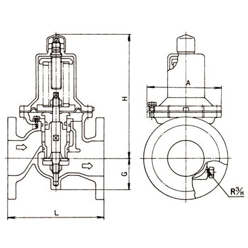RD33FN-FL 減圧弁 ベン 0.05～0.35MPa 直動式 水・温水・空気・不活性 