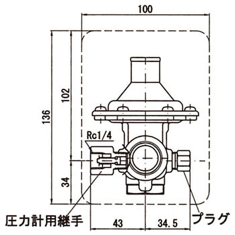 RD45SN-FLL1 戸別給水用減圧弁(止水栓付)(水・温水用) ベン 0.05～0.12