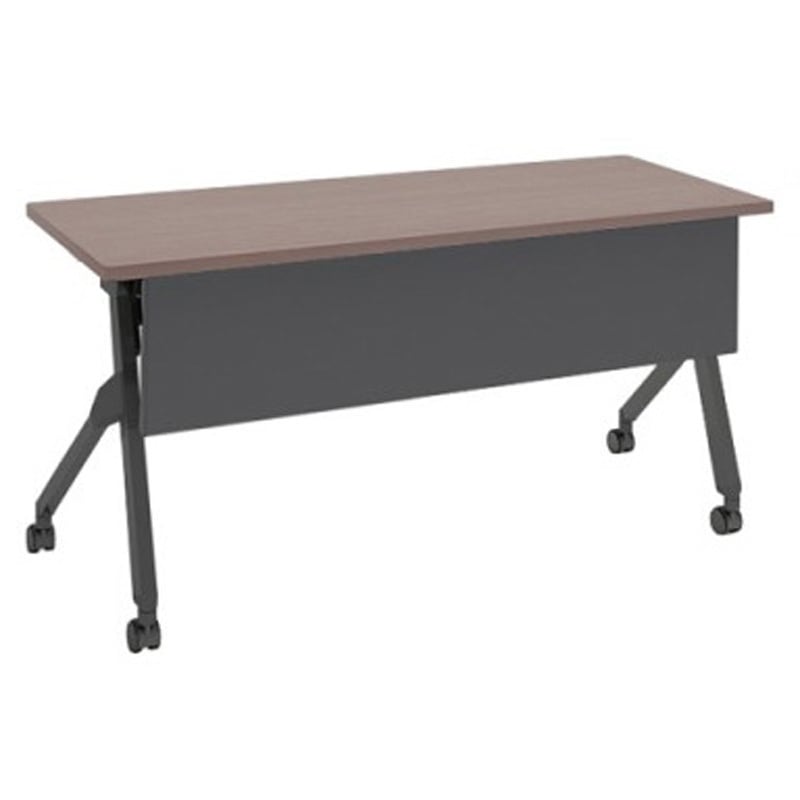 81F1HD MX62 フラプター ブラック脚 棚板付 幕板付 オカムラ(岡村製作所) メラミン化粧板 キャスター有 プライズウッドミディアム  81F1HD MX62