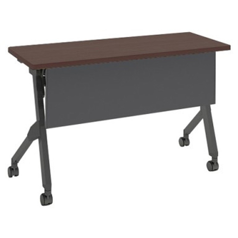 81F1GE MX63 フラプター ブラック脚 棚板無 幕板付 オカムラ(岡村製作所) メラミン化粧板 キャスター有 プライズウッドダーク 幅1200mm奥行450mm高さ720mm  81F1GE MX63 36,387円