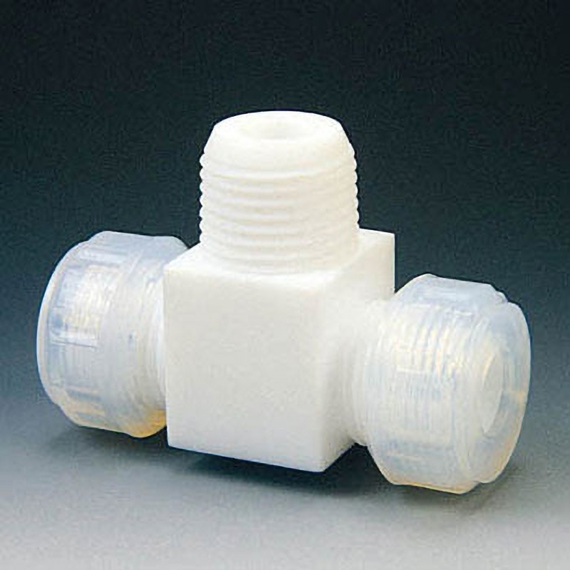 NR0064-010 PTFE ハーフオスジョイントT-1型 12Φ×R1/2 フロンケミカル 1個 NR0064-010