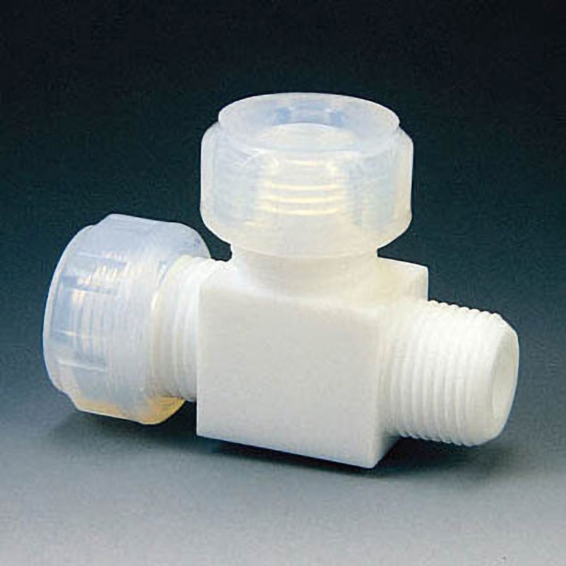 NR0065-003 PTFE ハーフオスジョイントT-2型 10Φ×R3/8 フロンケミカル 1個 NR0065-003